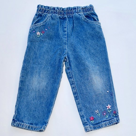 Girl's Moonbeams Embroidered Denim Jeans 18 Months - Picture 1 of 6